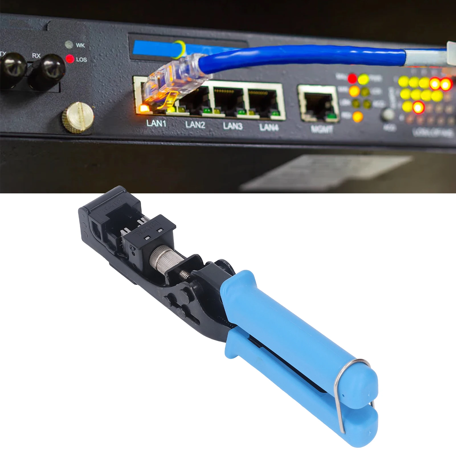 Termination Tool Modular Data Cable Crimper Alloy Steel Flat Mouth Termination Tool for Cat5 Cat6 Termination Tool Wire Cutter
Termination Tool Modular Data Cable Crimper Alloy Steel Flat Mouth Termination Tool for Cat5 Cat6 Termination Tool Wire Cutter