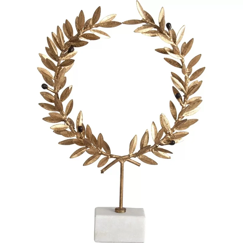 Retro gold foil wheat ear marble base artwork ornament creative home living room study office decoration
Retro gold foil wheat ear marble base artwork ornament creative home living room study office decoration