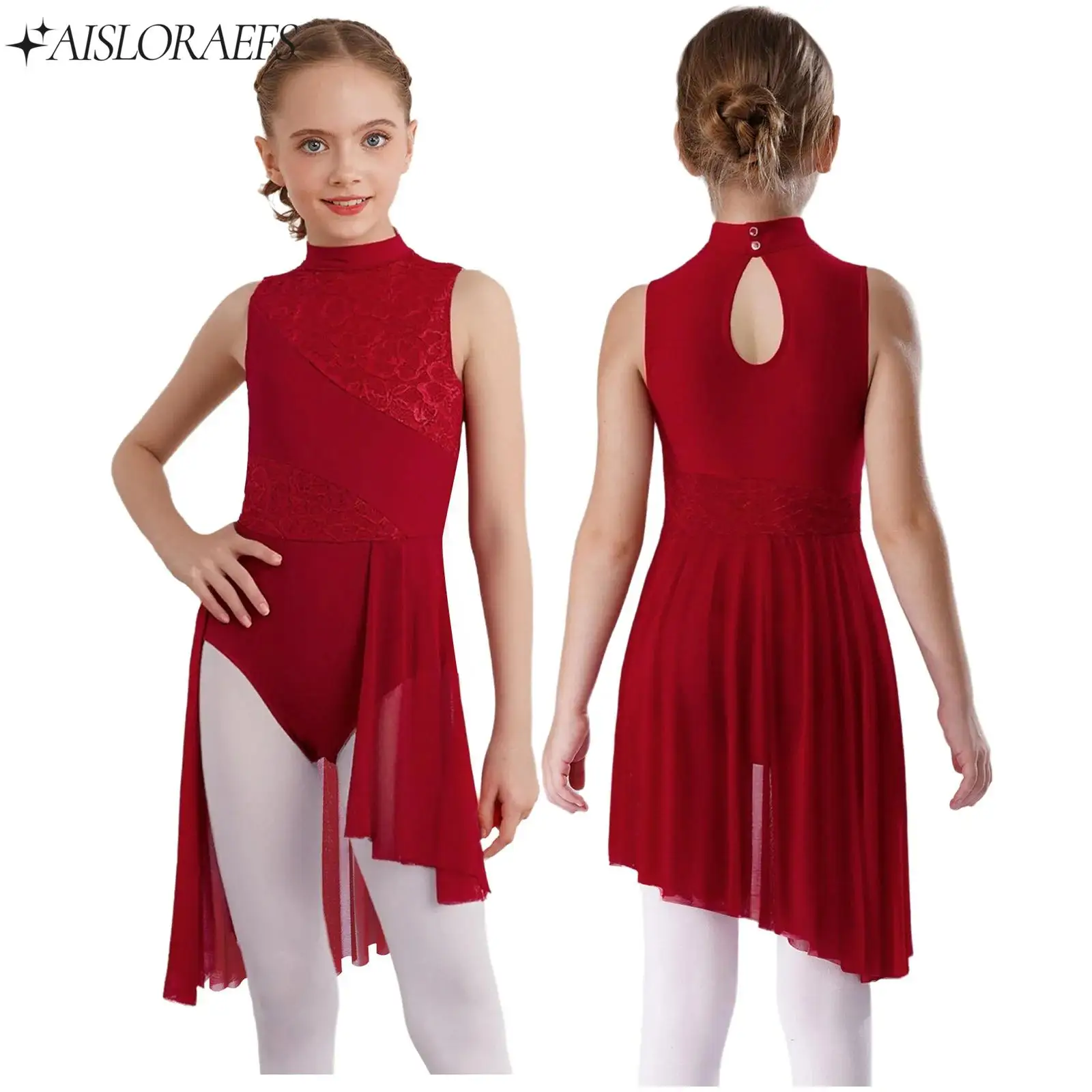 Kids Girl Lyrical Modern Dance Dress Costume Sleeveless Floral Lace Asymmetrical Hem Dress Figure Skating Performance Dancewear
Kids Girl Lyrical Modern Dance Dress Costume Sleeveless Floral Lace Asymmetrical Hem Dress Figure Skating Performance Dancewear