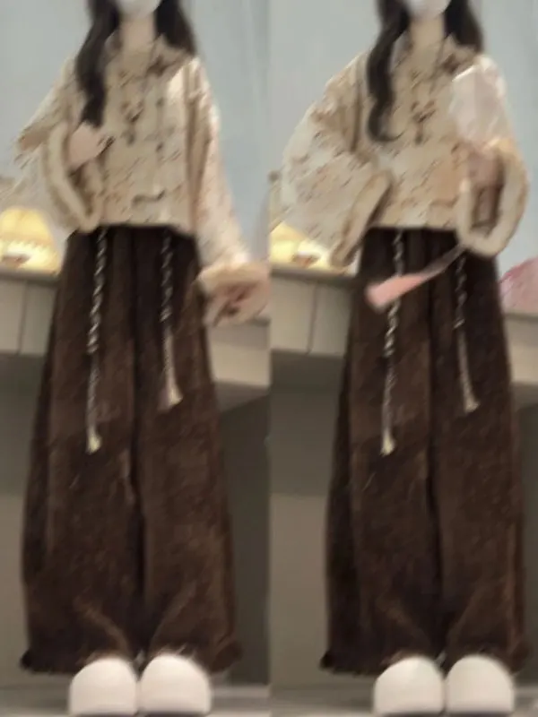 Retro Faionable Women's Suit Wide Leg Pants Elegance Whole Set Spring Look 2025 Autumn Comfortable Warm mid Elastic
Retro Faionable Women's Suit Wide Leg Pants Elegance Whole Set Spring Look 2025 Autumn Comfortable Warm mid Elastic