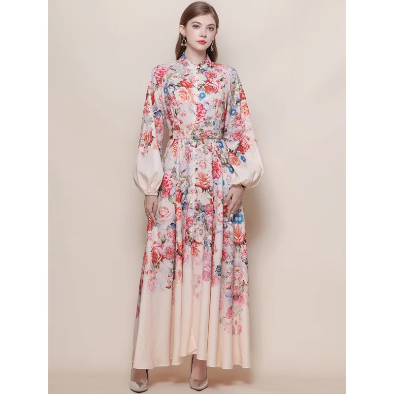 Retro Breasted Long Foreign Bubble Sleeve Dress Temperament Dress Belt
Retro Breasted Long Foreign Bubble Sleeve Dress Temperament Dress Belt