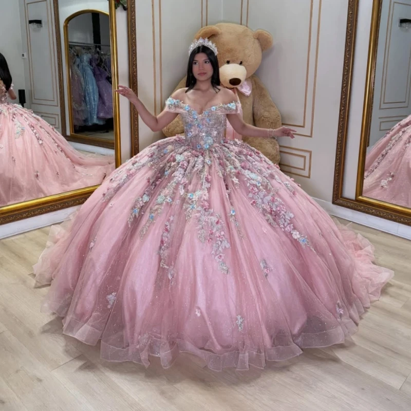 Light Pink Ball Gown Quinceanera Dresses Applique Flower Beading Crystal Tiered Tull Corset Off The Shoulder Sweet 16 dress
Light Pink Ball Gown Quinceanera Dresses Applique Flower Beading Crystal Tiered Tull Corset Off The Shoulder Sweet 16 dress