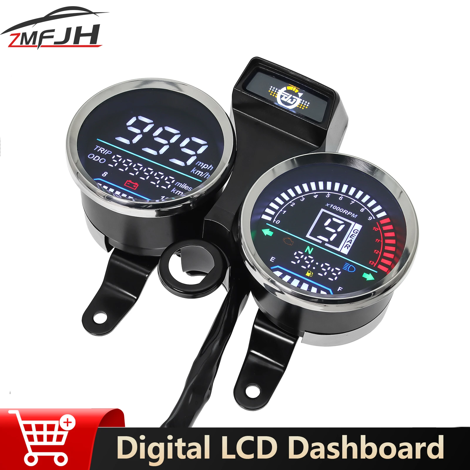 Motorcycle Speedometer MPH Km/h Speed Gear Indicator LCD Dashboard RPM Tachometer Odometer Fuel Level For Suzuki GN125/150
Motorcycle Speedometer MPH Km/h Speed Gear Indicator LCD Dashboard RPM Tachometer Odometer Fuel Level For Suzuki GN125/150