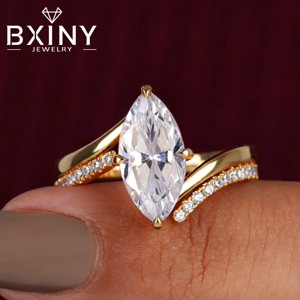BXINY All Moissanite Stacking Ring Set S925 Silver 3Carat Marquise Cut Diamond Vintage Promise Band for Women Gifts Fine Jewelry
BXINY All Moissanite Stacking Ring Set S925 Silver 3Carat Marquise Cut Diamond Vintage Promise Band for Women Gifts Fine Jewelry