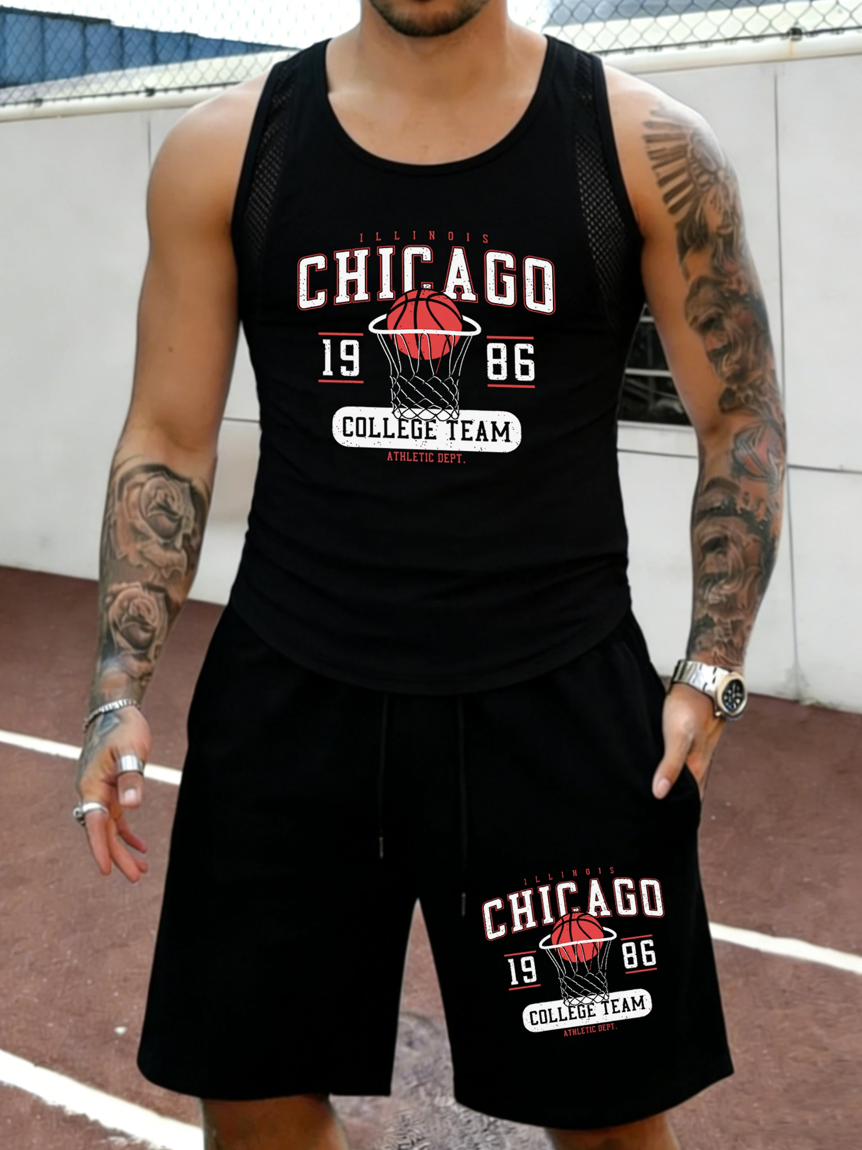 Chicago Basketball College Team 1986 Print Mens Summer Mesh Vest Daily Drawstring Bottom Set Retro Sportpant Comfy Gym Tank Top
Chicago Basketball College Team 1986 Print Mens Summer Mesh Vest Daily Drawstring Bottom Set Retro Sportpant Comfy Gym Tank Top