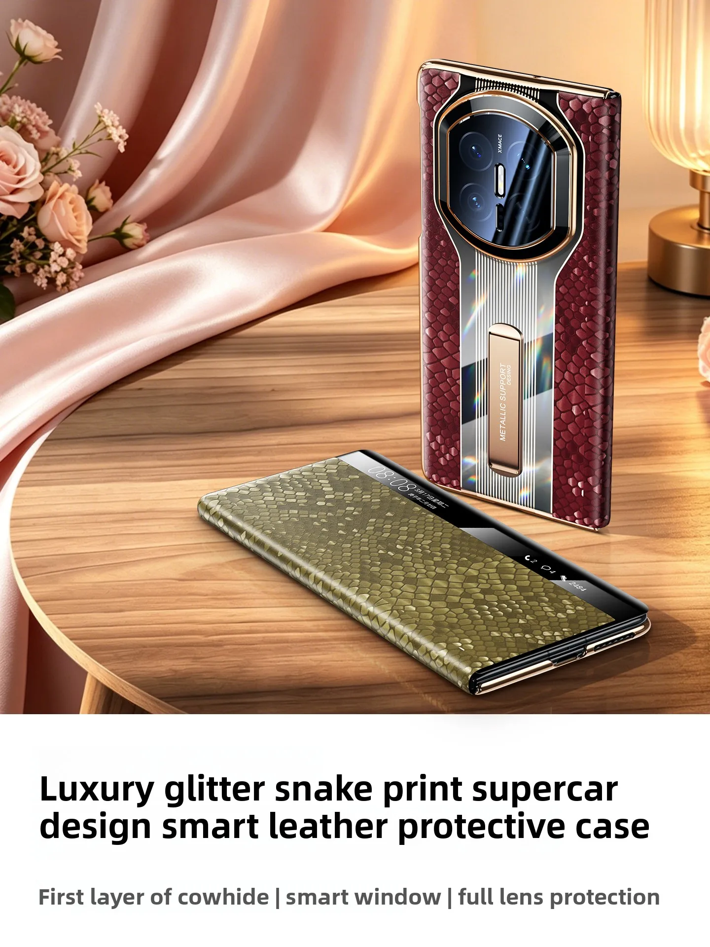 Luxury Smart Flip Leather Case for Huawei Mate X7 Mate X6 X5 Genuine Leather Snake Pattern Full Lens Package Folding Stand Case
Luxury Smart Flip Leather Case for Huawei Mate X7 Mate X6 X5 Genuine Leather Snake Pattern Full Lens Package Folding Stand Case