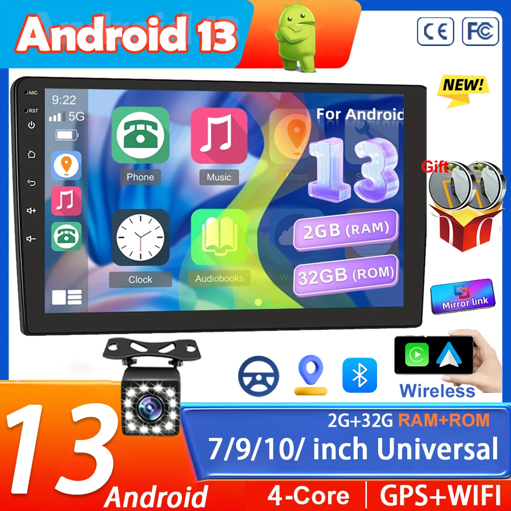 Car Radio 7"9"10" Android 13 Android auto Carplay WIFI GPS Car Audio Automotive Multimedia Player For Hyundai Nissan Toyota Kia
Car Radio 7"9"10" Android 13 Android auto Carplay WIFI GPS Car Audio Automotive Multimedia Player For Hyundai Nissan Toyota Kia