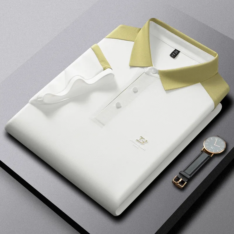 Man's Light Luxurious Polo Shirts Short Sleeve Dress Freely Blocking Color Tee Tops Quality Tennis Golf T Shirts Summer Clothing
Man's Light Luxurious Polo Shirts Short Sleeve Dress Freely Blocking Color Tee Tops Quality Tennis Golf T Shirts Summer Clothing