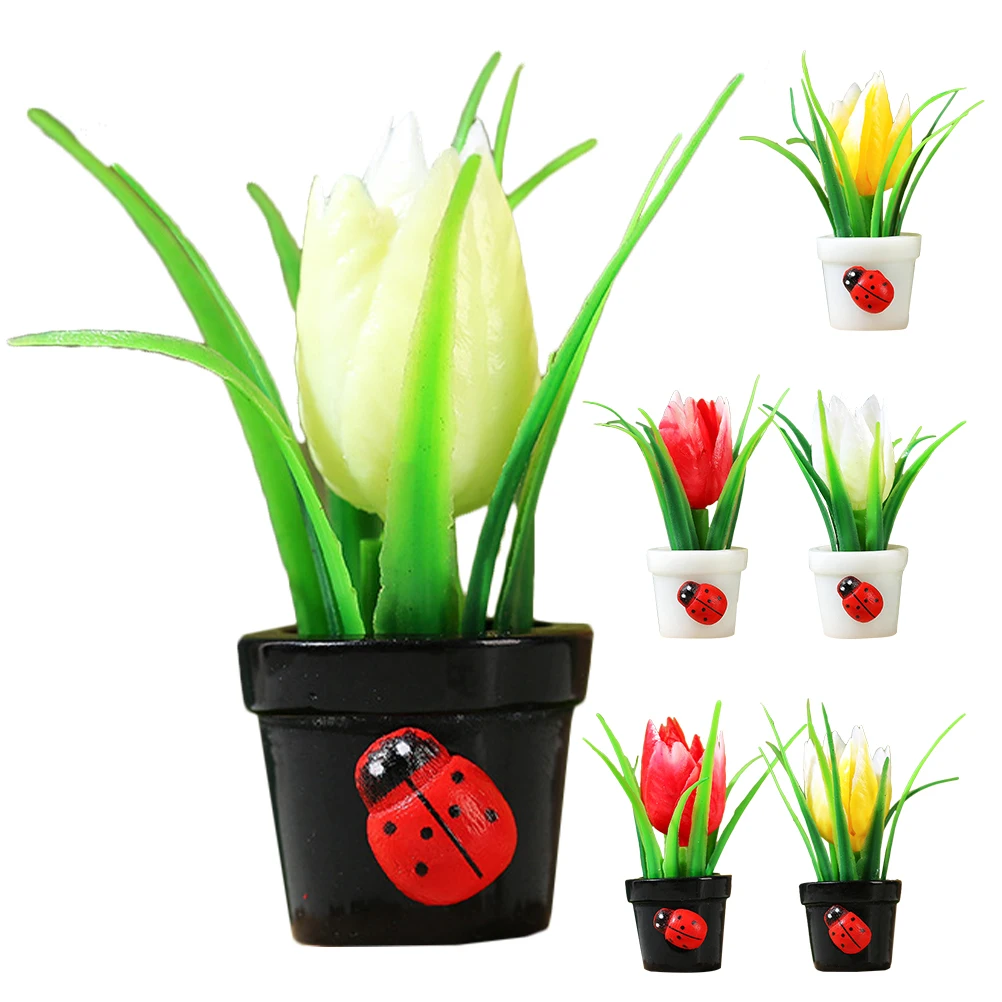 6 Pcs Mini Artificial Plants Lifelike Tulips Resin Made Micro Landscape Potted Flowers Tiny Dollhouse Accessories Desktop
6 Pcs Mini Artificial Plants Lifelike Tulips Resin Made Micro Landscape Potted Flowers Tiny Dollhouse Accessories Desktop