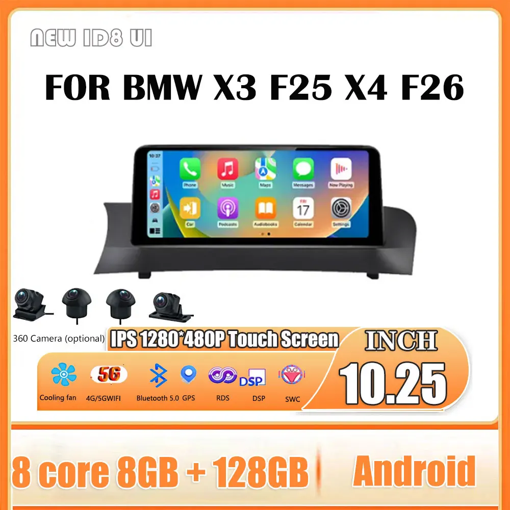 Android 14 Car Radio with Screen For BMW X3 F25 X4 F26 Auto Carplay Bluetooth WIFI GPS Multimedia Intelligent System Navigation
Android 14 Car Radio with Screen For BMW X3 F25 X4 F26 Auto Carplay Bluetooth WIFI GPS Multimedia Intelligent System Navigation