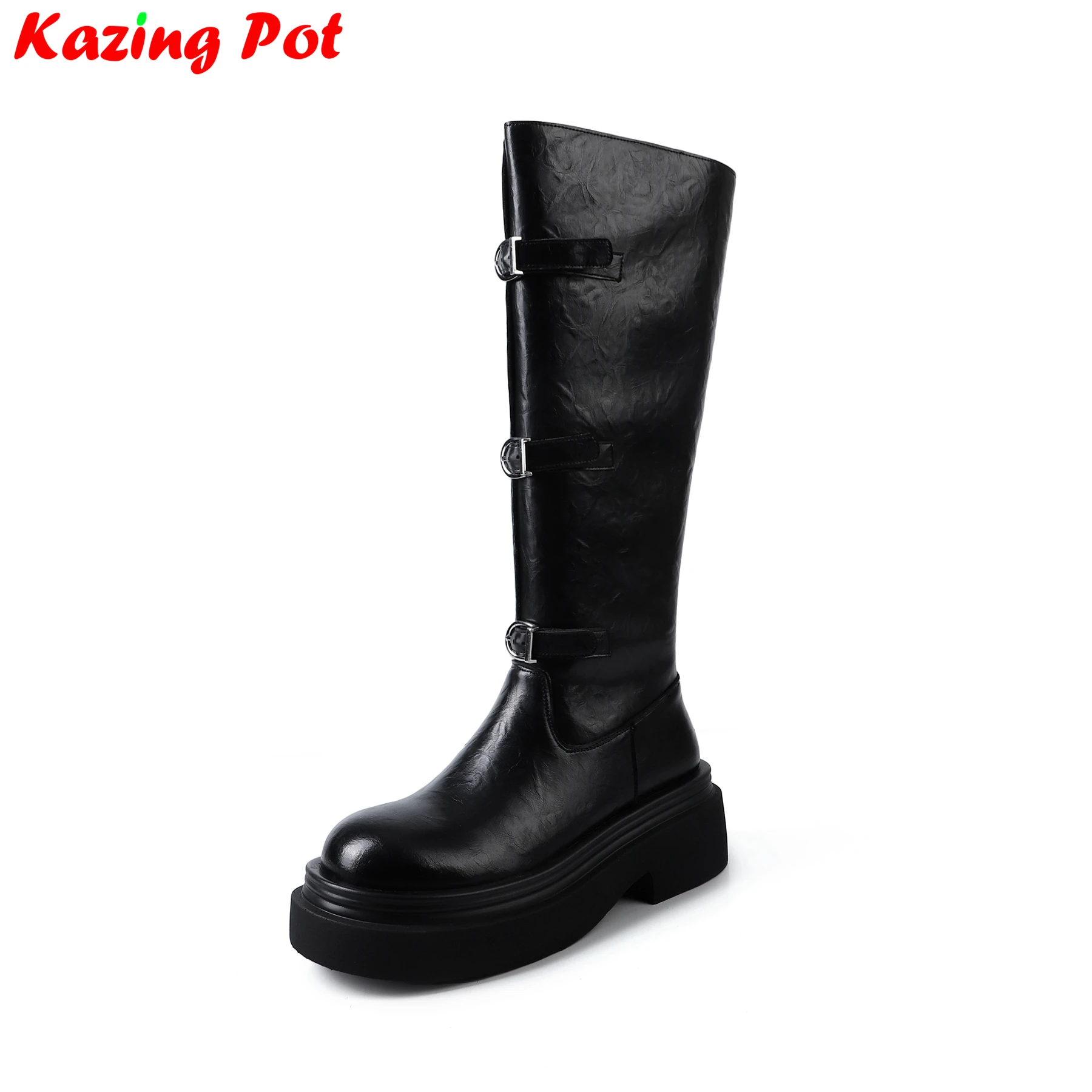 Krazing Pot Cow Leather High Heels Luxury Long Boots Winter Shoes Belt Buckle Chic Gifts Casual Platform Women Thigh High Boots
Krazing Pot Cow Leather High Heels Luxury Long Boots Winter Shoes Belt Buckle Chic Gifts Casual Platform Women Thigh High Boots