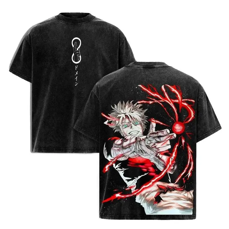 Футболка оверсайз Jujutsu Kaisen Gojo Satoru 2026 летняя, унисекс, в стиле Харадзюку, ретро, с эффектом потертости, повседневная, из плотного хлопка
Футболка оверсайз Jujutsu Kaisen Gojo Satoru 2026 летняя, унисекс, в стиле Харадзюку, ретро, с эффектом потертости, повседневная, из плотного хлопка