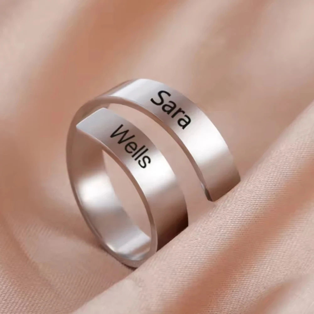 Waterproof Stainless Steel Engrave Name Personalized Open Adjustable Ring Trendy Custom Nameplate Finger Ring Couple Jewelry
Waterproof Stainless Steel Engrave Name Personalized Open Adjustable Ring Trendy Custom Nameplate Finger Ring Couple Jewelry