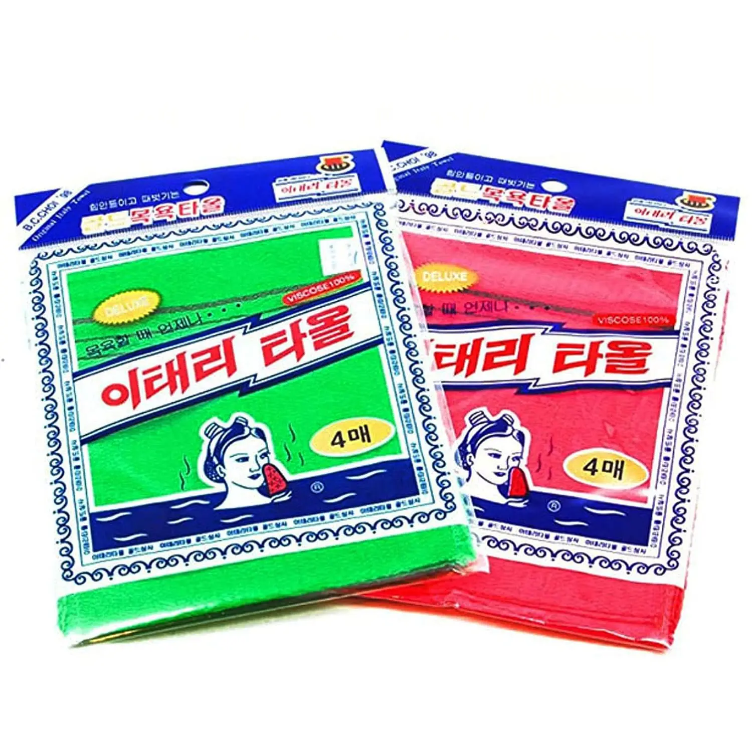 8 Pcs Asian Exfoliating Bath Washcloths - Red & Green, Viscose, Standard & Large
8 Pcs Asian Exfoliating Bath Washcloths - Red & Green, Viscose, Standard & Large