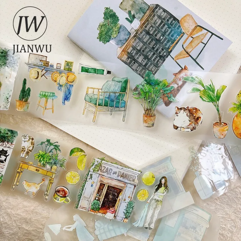 JIANWU Vintage Green Life Plant Window Character Landscape Material Collage Scrapbooking PET Tape Creative Journal Stationery
JIANWU Vintage Green Life Plant Window Character Landscape Material Collage Scrapbooking PET Tape Creative Journal Stationery