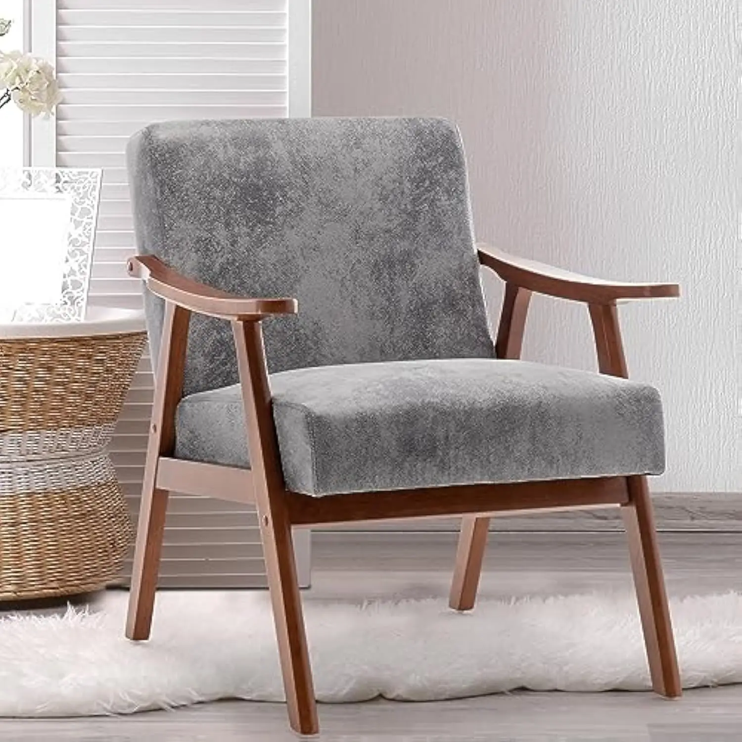 Accent Chairs for Living Room, Mid-Century Modern Armchair Upholstered Leisure Chair with Solid Wood Frame & Soft Cushion for
Accent Chairs for Living Room, Mid-Century Modern Armchair Upholstered Leisure Chair with Solid Wood Frame & Soft Cushion for