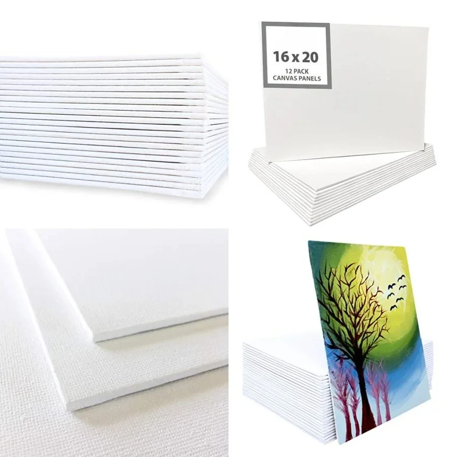 Canvas Panel Boards for Painting | 16x20 inches | 12 Pack of Flat Canvas Panels, Primed & Ready to Paint Art Supplies for Acrylic, Oil, Mixed Wet Media, & Pouring, Bulk Painting Party Pack
Canvas Panel Boards for Painting | 16x20 inches | 12 Pack of Flat Canvas Panels, Primed & Ready to Paint Art Supplies for Acrylic, Oil, Mixed Wet Media, & Pouring, Bulk Painting Party Pack