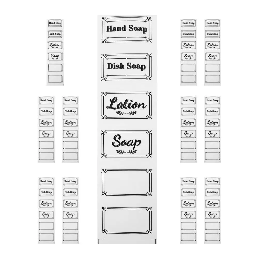 12 Sheets Transparent Bottle Labels for Shampoo Conditioner Dispensers Waterproof Clear Adhesive Stickers Bathroom Organization
12 Sheets Transparent Bottle Labels for Shampoo Conditioner Dispensers Waterproof Clear Adhesive Stickers Bathroom Organization