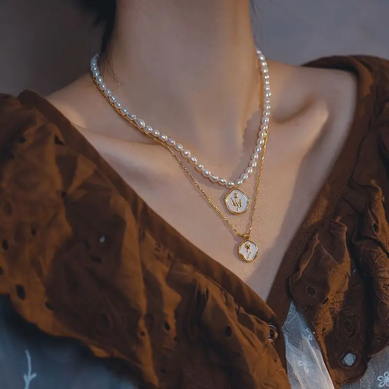 Brass Real Natural Pearl Rose Necklace Women Jewelry Punk Designer Runway Rare Simply Gown Boho Japan Korean
Brass Real Natural Pearl Rose Necklace Women Jewelry Punk Designer Runway Rare Simply Gown Boho Japan Korean