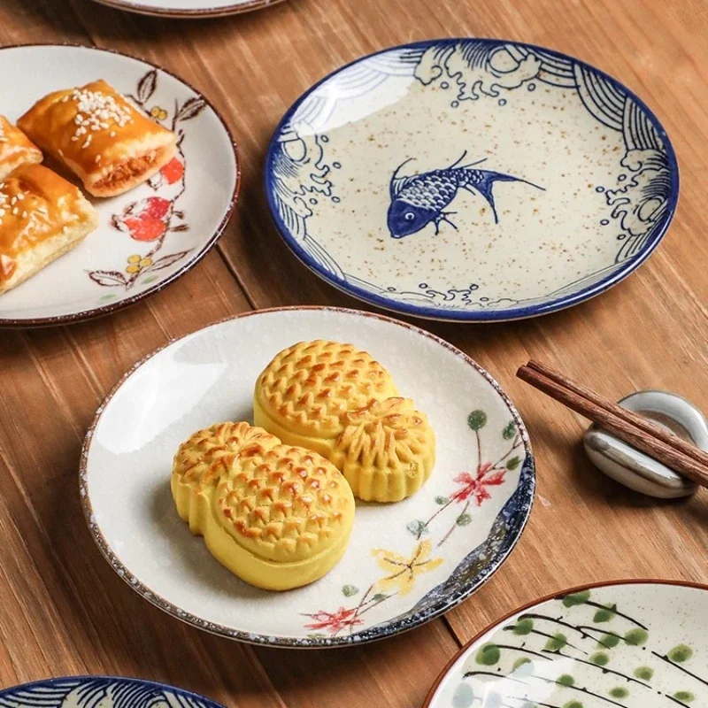 1PC Ceramic Plate Retro Japanese Sushi Plate Household Tableware Small Dessert Cake Dessert Artistic Sense
1PC Ceramic Plate Retro Japanese Sushi Plate Household Tableware Small Dessert Cake Dessert Artistic Sense