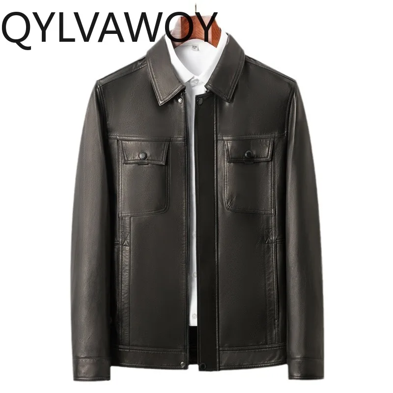 QYLVAWOY Goatskin Real Leather Jackets Man Autumn Winter Jacket Man Zipper Jacket for Man Solid Coats Lapel Jackets Casual 가죽점퍼
QYLVAWOY Goatskin Real Leather Jackets Man Autumn Winter Jacket Man Zipper Jacket for Man Solid Coats Lapel Jackets Casual 가죽점퍼