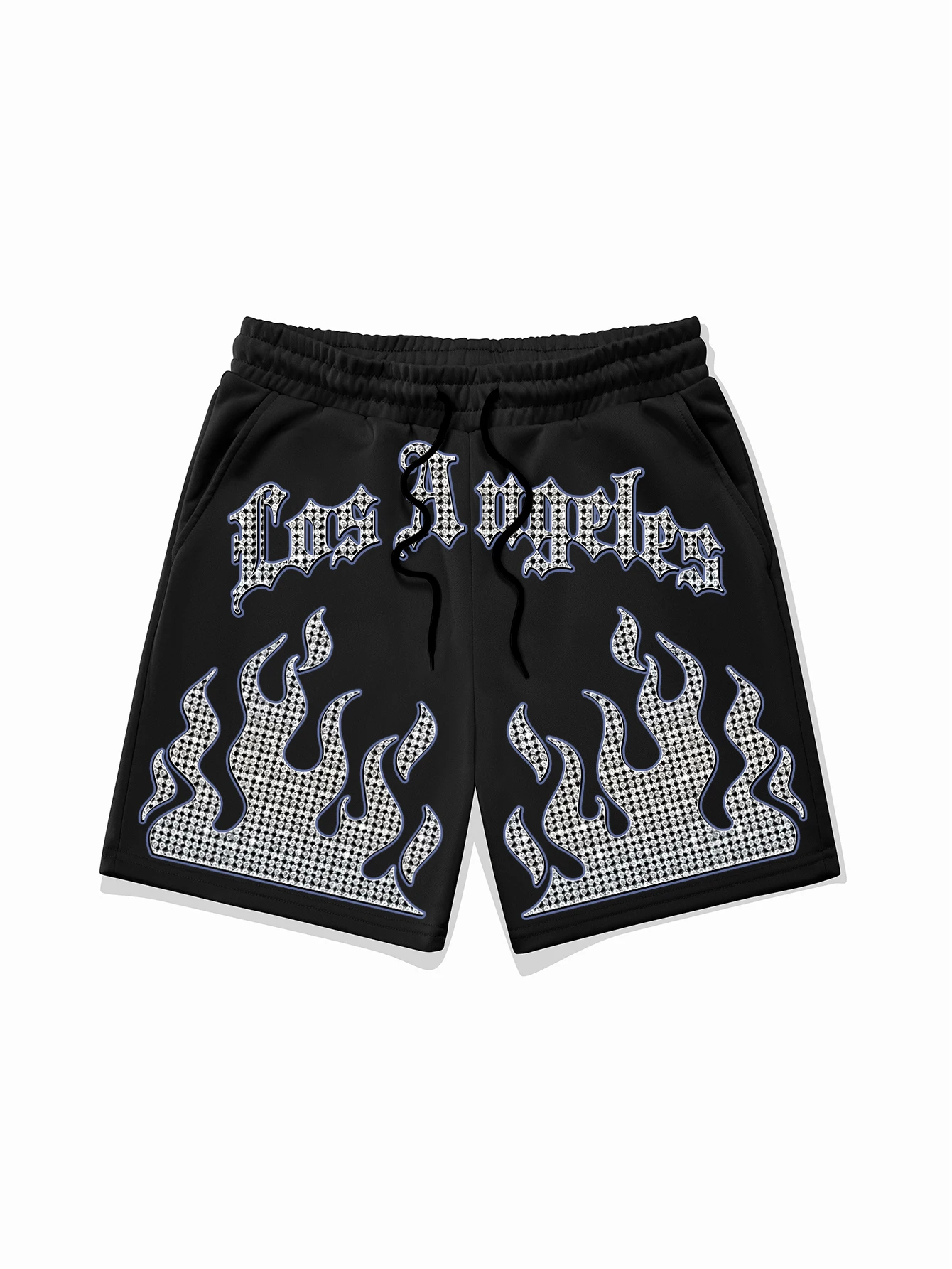 Men's Oversized Los Angeles Streetwear Shorts Brand Diamond Checkered Flame Gothic Letter Print Loose Drawstring Casual Sports S
Men's Oversized Los Angeles Streetwear Shorts Brand Diamond Checkered Flame Gothic Letter Print Loose Drawstring Casual Sports S