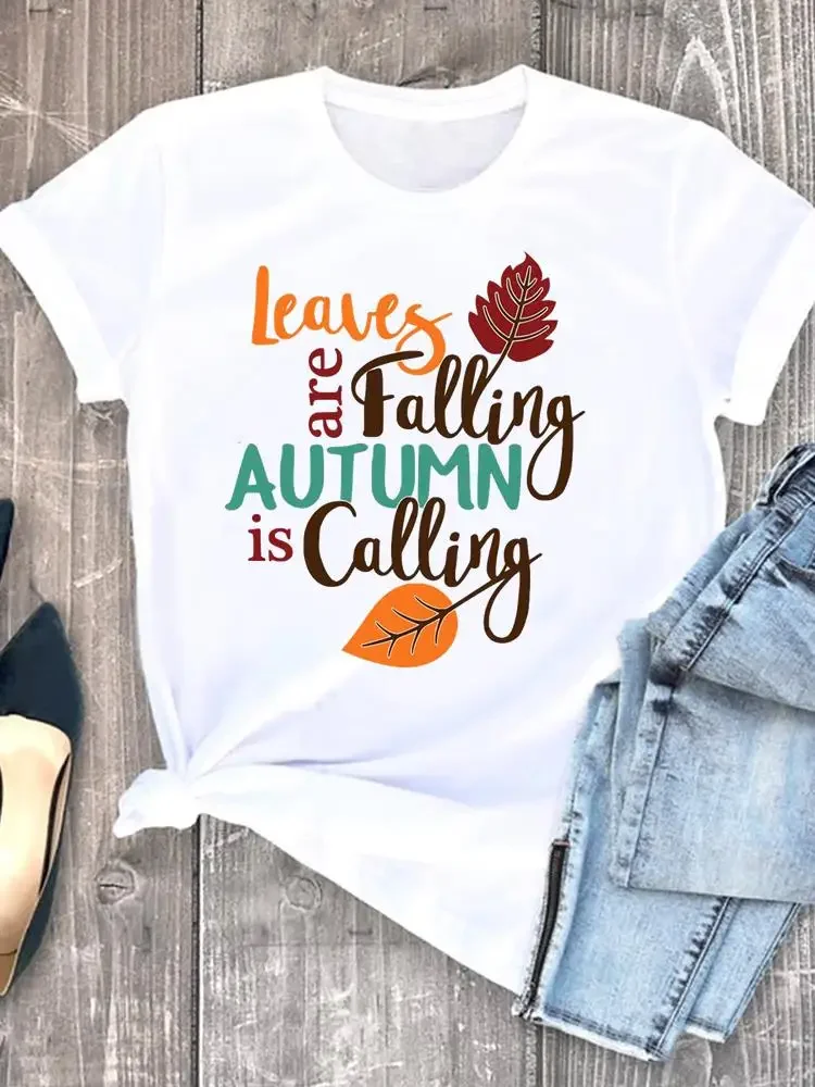 Leaf Letter 90s Trend Halloween Thanksgiving Women Graphic Print Tee Ladies Clothing Lady Fall Autumn Female T T-shirts
Leaf Letter 90s Trend Halloween Thanksgiving Women Graphic Print Tee Ladies Clothing Lady Fall Autumn Female T T-shirts