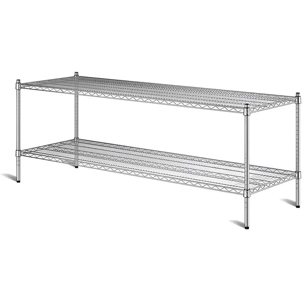 Стеллаж из хромированной проволоки для тяжелых условий эксплуатации 24D x 72W x 27H - 2-уровневая коммерческая стойка для хранения
Стеллаж из хромированной проволоки для тяжелых условий эксплуатации 24D x 72W x 27H - 2-уровневая коммерческая стойка для хранения