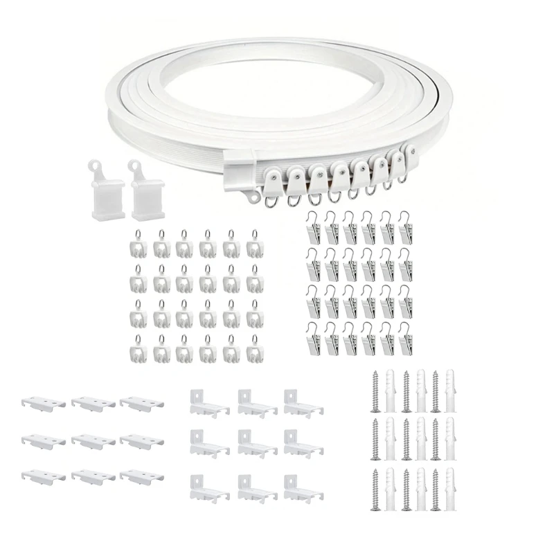Flexible White Curtain Track 3Meter Length Rails and Quiet Rollers Clip Kits for Wall/Ceiling Mount for Drapery Hanging 45BE
Flexible White Curtain Track 3Meter Length Rails and Quiet Rollers Clip Kits for Wall/Ceiling Mount for Drapery Hanging 45BE