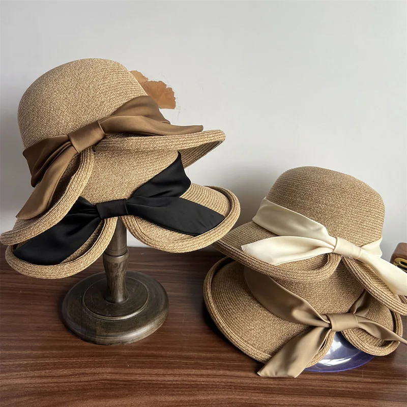 Trendy Bohemian Style Elegant Wide Brim Split Straw Hat Sweet Bow Sun Shading Straw Hat Beach Hat Women's Summer Fisherman Caps
Trendy Bohemian Style Elegant Wide Brim Split Straw Hat Sweet Bow Sun Shading Straw Hat Beach Hat Women's Summer Fisherman Caps