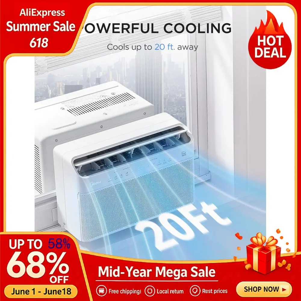12,000 BTU U Shaped Smart Inverter Window Air Conditioner Cools 550 Sq Ft,Ultra Quiet Open Window Flexibility Alexa Googl,Custom
12,000 BTU U Shaped Smart Inverter Window Air Conditioner Cools 550 Sq Ft,Ultra Quiet Open Window Flexibility Alexa Googl,Custom