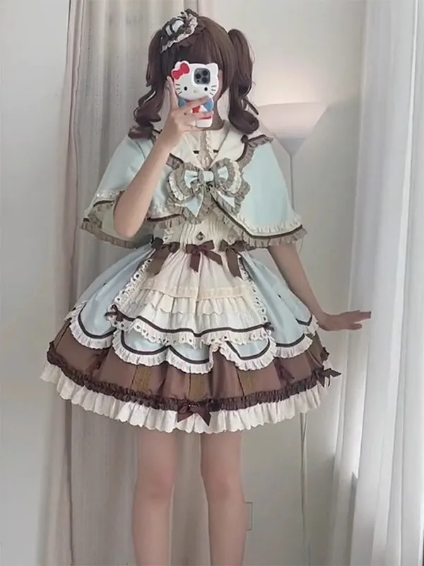 Mint Lolita Skirt Cute Girl Style Princess Dress School Uniform Wind Cloak Lovely Hanfu Set Summer 2025 Women's Clo...
Mint Lolita Skirt Cute Girl Style Princess Dress School Uniform Wind Cloak Lovely Hanfu Set Summer 2025 Women's Clo...