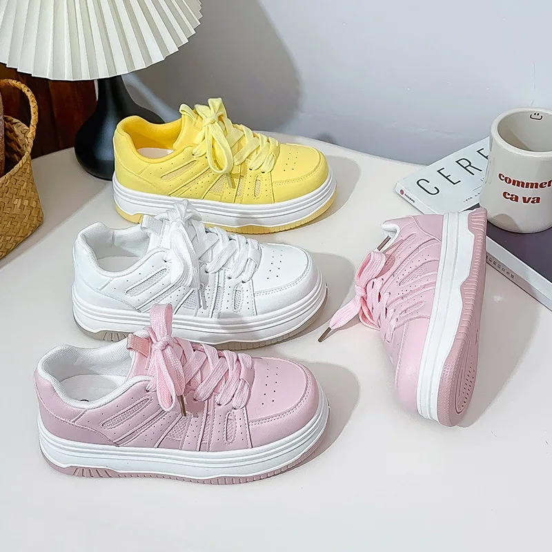 Women's Platform Trainer Sneakers Canvas Upper Lace Up Breathable Korean Style Casual White Shoes Spring 2026
Women's Platform Trainer Sneakers Canvas Upper Lace Up Breathable Korean Style Casual White Shoes Spring 2026