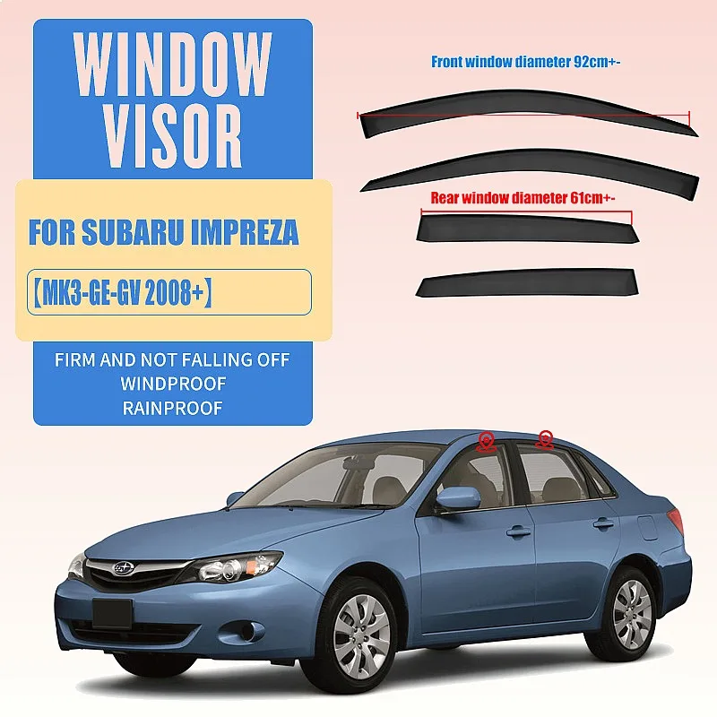 For SUBARU Impreza 2007-2016 Car Window Visor Rain Sun Shade Side Shield Auto Accessories Styling
For SUBARU Impreza 2007-2016 Car Window Visor Rain Sun Shade Side Shield Auto Accessories Styling