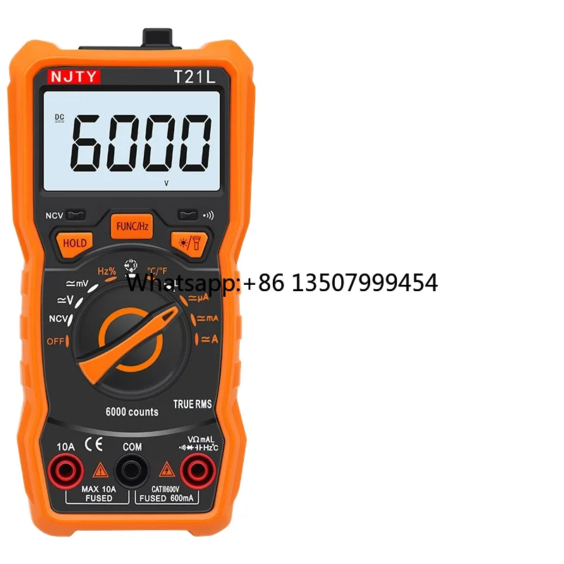NJTY T21L Small Digital Multimeter with Anti-Burn LCD Display AC/DC Voltage Measurement up to 600V English Version
NJTY T21L Small Digital Multimeter with Anti-Burn LCD Display AC/DC Voltage Measurement up to 600V English Version