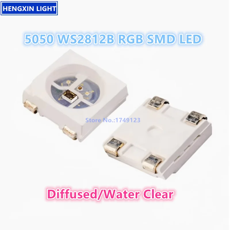 5050 WS2812B RGB SMD светодиод, рассеянный/прозрачный в воде, встроенная микросхема, программируемые 4-контактные 5 В лампы-бусины
5050 WS2812B RGB SMD светодиод, рассеянный/прозрачный в воде, встроенная микросхема, программируемые 4-контактные 5 В лампы-бусины