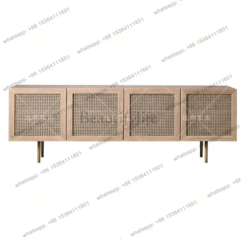 Nordic rattan TV cabinet ash wood plant rattan storage living room light luxury stainless steel wall side cabinet
Nordic rattan TV cabinet ash wood plant rattan storage living room light luxury stainless steel wall side cabinet