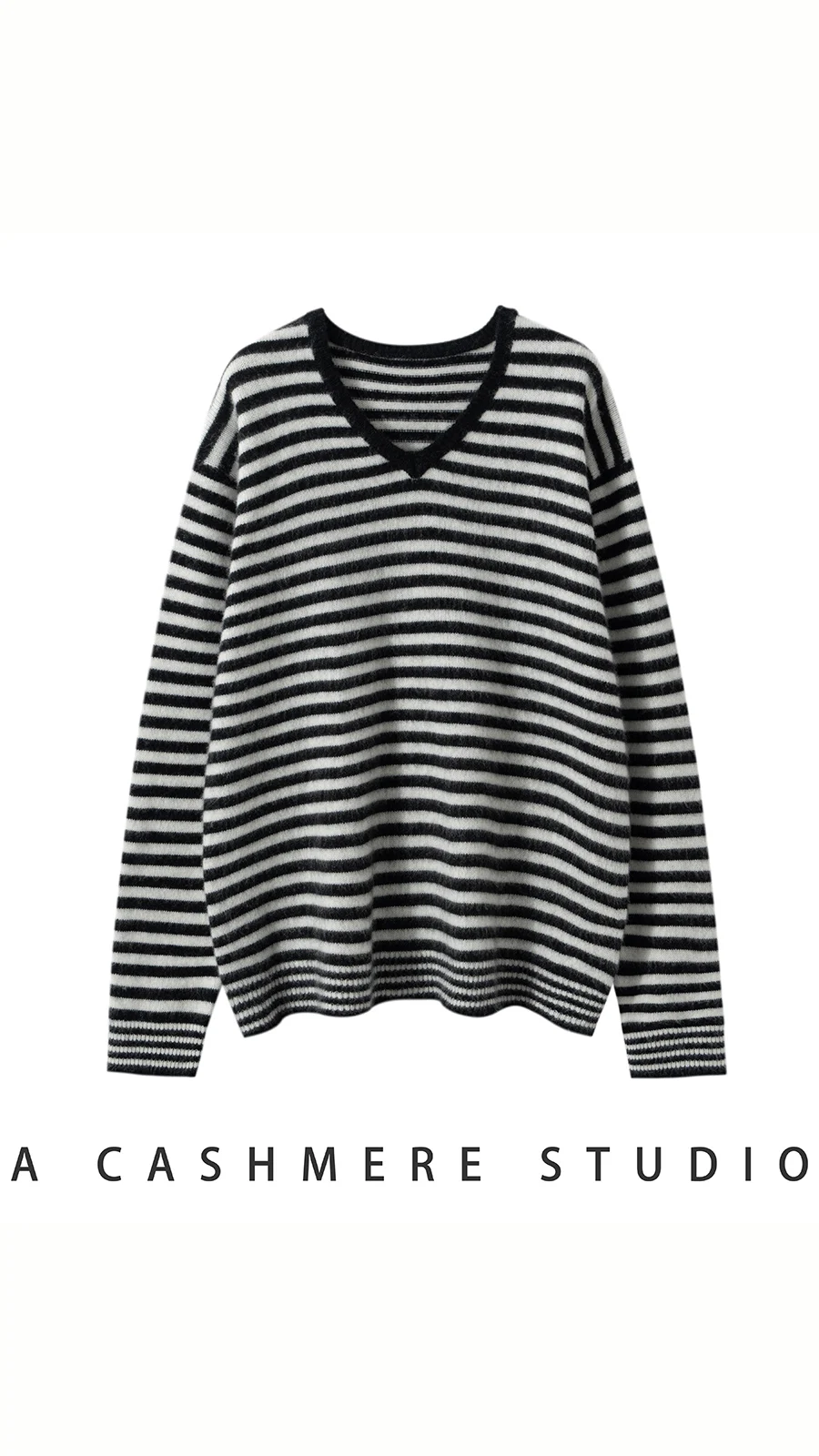 TLOML Women's 100% Cashmere Sweater V-neck Striped Pullover Autumn Winter Cashmere Knitwear Soft Warm Casual Loose Style Tops
TLOML Women's 100% Cashmere Sweater V-neck Striped Pullover Autumn Winter Cashmere Knitwear Soft Warm Casual Loose Style Tops