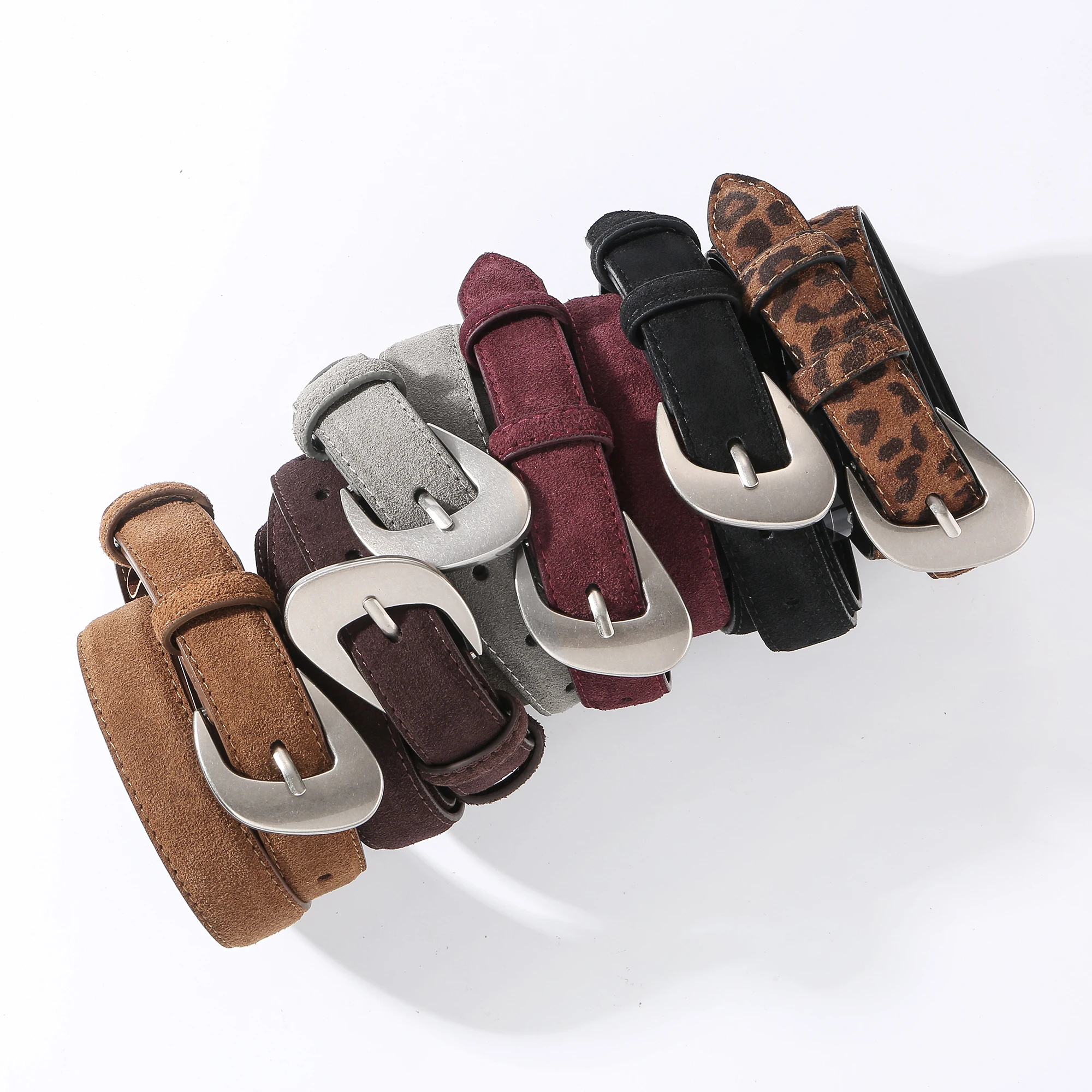 Women's Suede Leather Belts with Sliver Buckle Fashion Leather Waist Belt Elegant Ladies Belts for Jeans Gifts for Women
Women's Suede Leather Belts with Sliver Buckle Fashion Leather Waist Belt Elegant Ladies Belts for Jeans Gifts for Women
