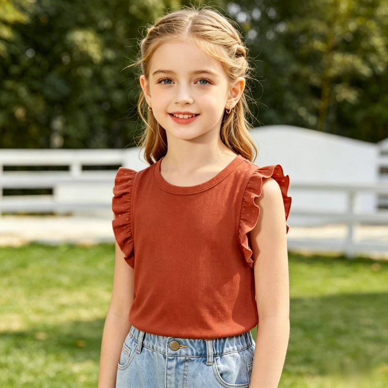 Girls Sleeveless Tops Korean Style Breathable Tank Tee Cute Toddler Kids Casual Dance Daily Cotton Children Summer Fashion Shirt
Girls Sleeveless Tops Korean Style Breathable Tank Tee Cute Toddler Kids Casual Dance Daily Cotton Children Summer Fashion Shirt