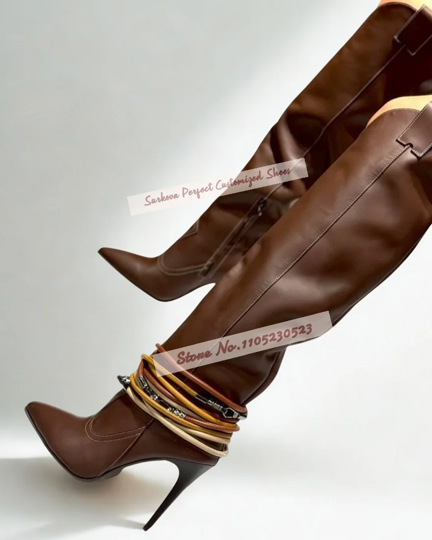 Women Brown Matte Leather Knee High Boots Stiletto Heel Pointed Toe Tall Boots Autumn Winter Elegant Dress Shoes
Women Brown Matte Leather Knee High Boots Stiletto Heel Pointed Toe Tall Boots Autumn Winter Elegant Dress Shoes