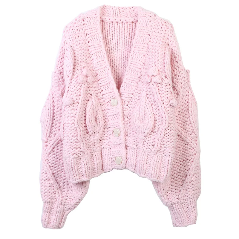 Pink Knitted cardigan jacket women Retro 2025 autumn/winter casual loose lazy style thick basic Simple
Pink Knitted cardigan jacket women Retro 2025 autumn/winter casual loose lazy style thick basic Simple