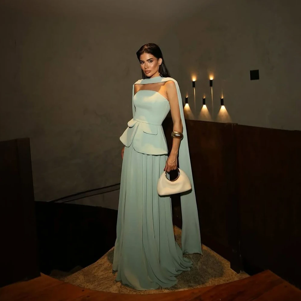 Msikoods 2025 Elegant Prom Dresses Cape Strapless Peplum Long Evening Dress Floor Length Chic Party Dress For Women Customized
Msikoods 2025 Elegant Prom Dresses Cape Strapless Peplum Long Evening Dress Floor Length Chic Party Dress For Women Customized