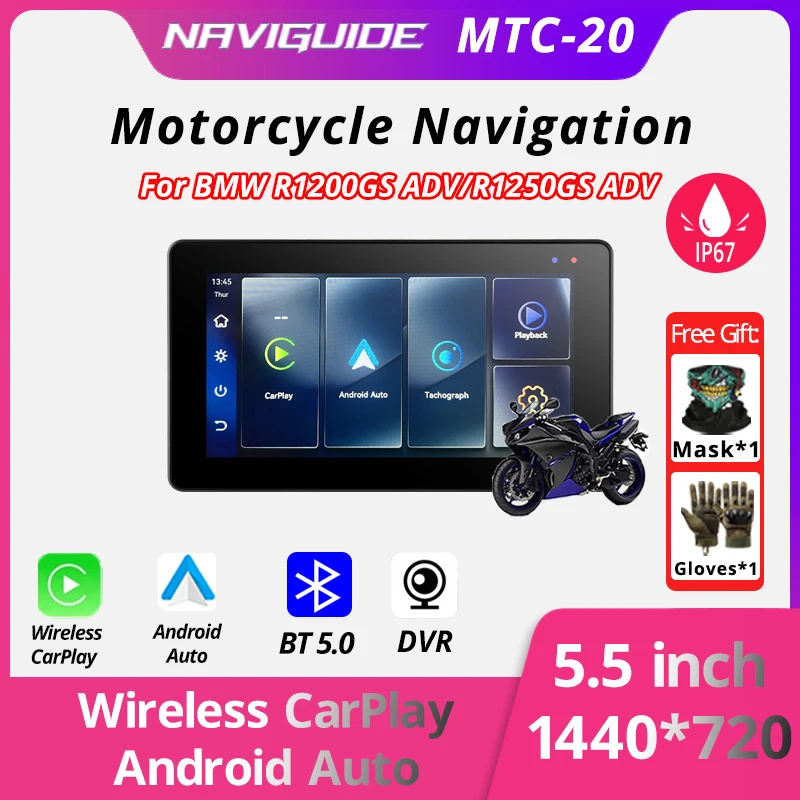 NAVIGUIDE 5.5 inch Carplay Display Screen Portable Motorcycle Android Auto MOTO BT WIFI Navigation Speed 1440*720P Accessories
NAVIGUIDE 5.5 inch Carplay Display Screen Portable Motorcycle Android Auto MOTO BT WIFI Navigation Speed 1440*720P Accessories