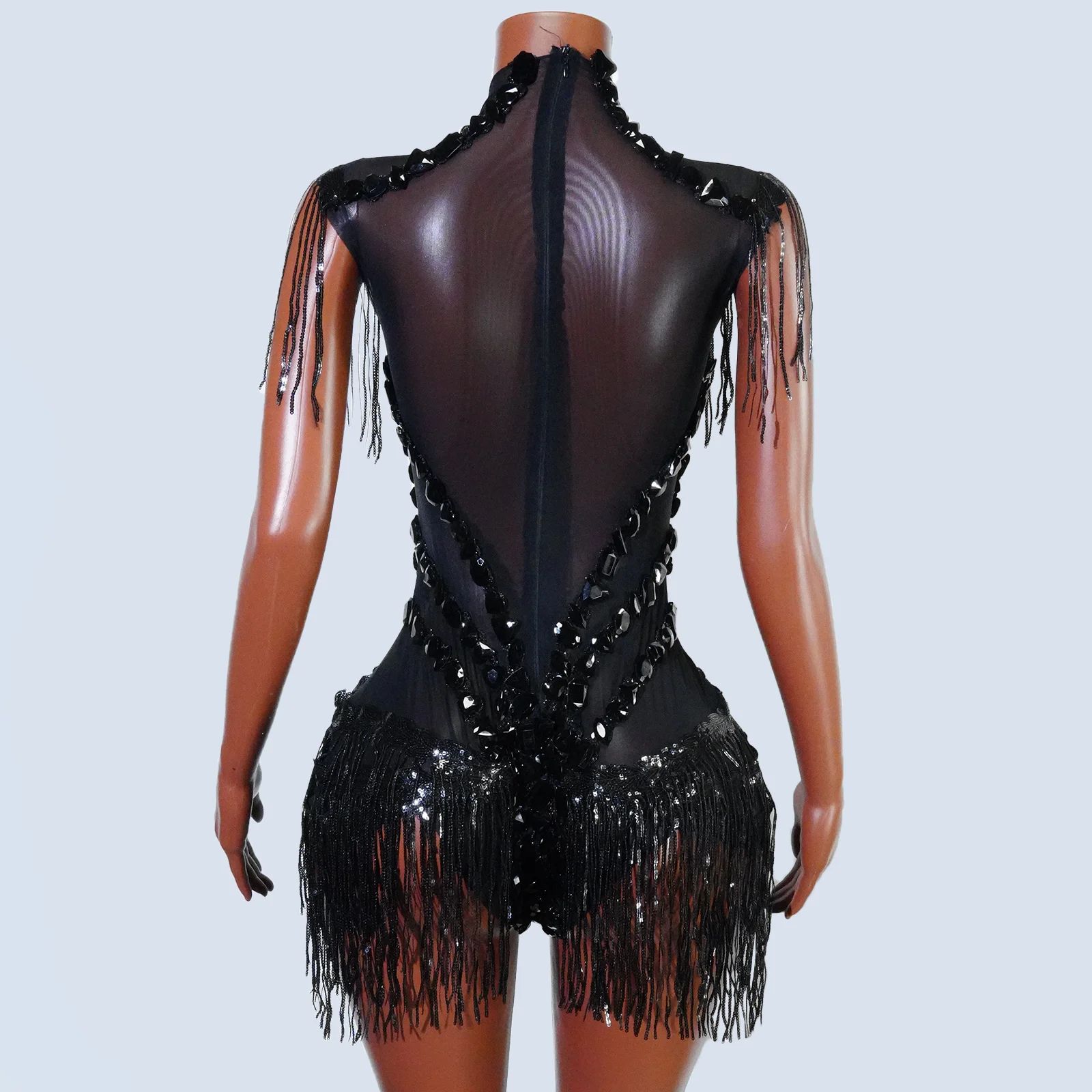 Black Sequins Fringes Leotard Mesh See through Party Bodysuit Women Sparkle Rhinestones Nightclub Prom Gogo Dance Stage Outfits
Black Sequins Fringes Leotard Mesh See through Party Bodysuit Women Sparkle Rhinestones Nightclub Prom Gogo Dance Stage Outfits