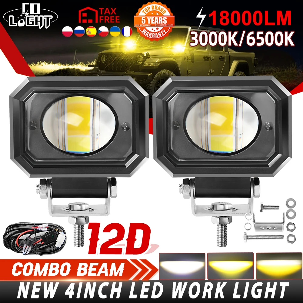 CO LIGHT Car Led Work Light Bar 4" 100W LED Light Bar Spot Driving Beam Amber White for ATV SUV Truck Boat Fog Lamp 12V 24V
CO LIGHT Car Led Work Light Bar 4" 100W LED Light Bar Spot Driving Beam Amber White for ATV SUV Truck Boat Fog Lamp 12V 24V