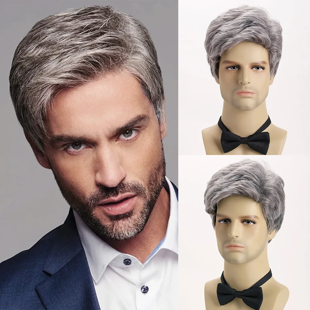 Synthetic Silver Grey Short Wig for Men Fashion Cosplay Daily Party Hair Replacement Modern Style Headwear
Synthetic Silver Grey Short Wig for Men Fashion Cosplay Daily Party Hair Replacement Modern Style Headwear