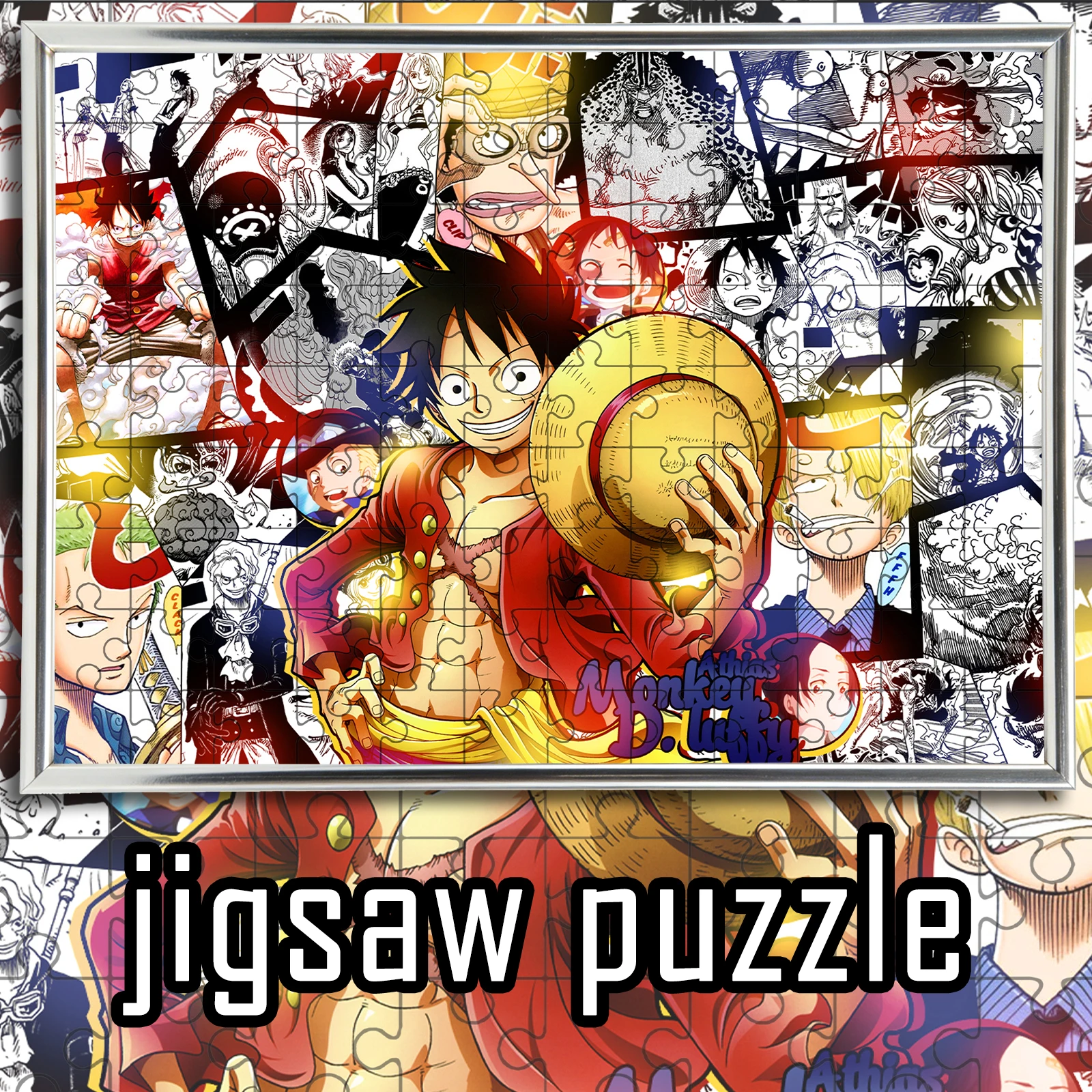 Деревянный пазл One Piece: Манга-коллаж с Монки Д. Луффи, 108/200/300/500/1000 элементов, аниме-атрибутика, подарок для фанатов, декор для дома
Деревянный пазл One Piece: Манга-коллаж с Монки Д. Луффи, 108/200/300/500/1000 элементов, аниме-атрибутика, подарок для фанатов, декор для дома