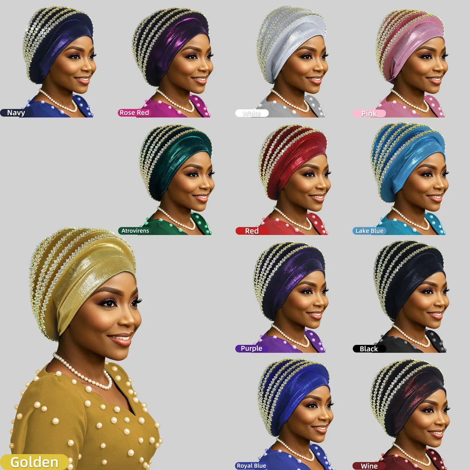 Luxury Diamonds Beads Turban Cap for Women African Auto Gele Headtie Aso Oke Nigeria Wedding Geles Muslim Hijab Bonnet Head Wrap
Luxury Diamonds Beads Turban Cap for Women African Auto Gele Headtie Aso Oke Nigeria Wedding Geles Muslim Hijab Bonnet Head Wrap