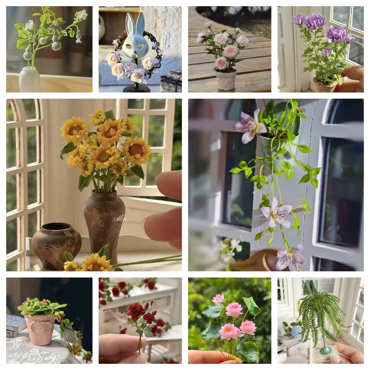 Handmade 1:6 Clay Plants Collection: Mini Fern, Clematis, Lotus & Sunflower Potted for BJD Dollhouse Garden Decor
Handmade 1:6 Clay Plants Collection: Mini Fern, Clematis, Lotus & Sunflower Potted for BJD Dollhouse Garden Decor
